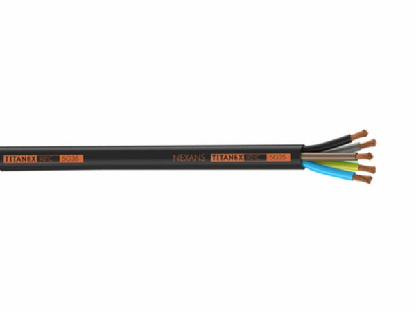 Gummikabel - H07RN-F, 5x2,5mm² Ø15mm, Sort (metervare)