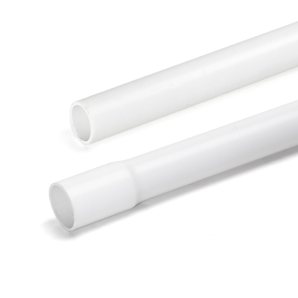 PVC Elektrisk Flaret Rør - 25mm, 2m, Hvid (3 års garanti)