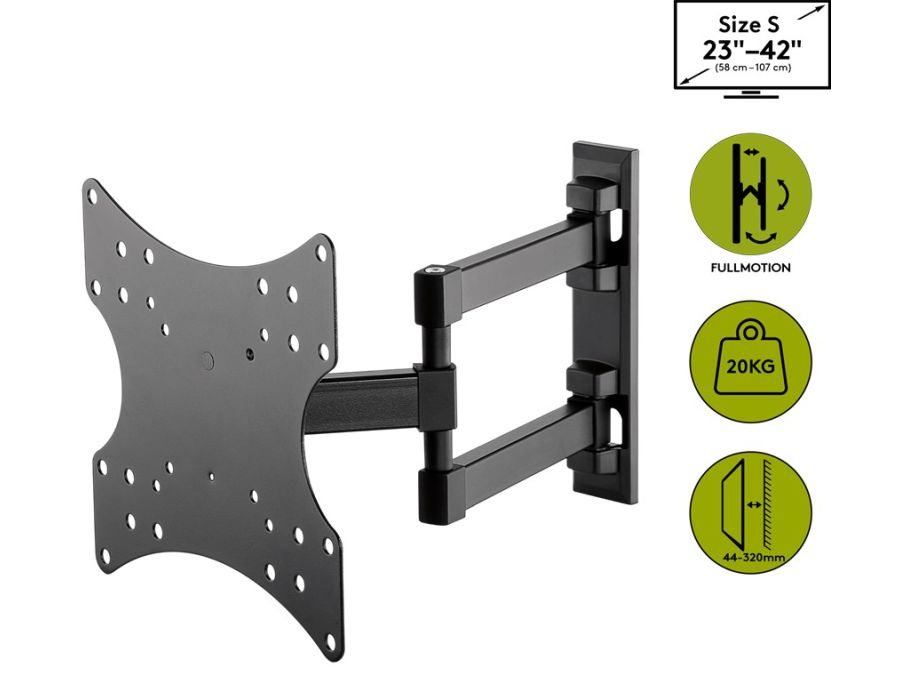 TV vægbeslag - 23-42" -10°/+3° vipbar, ±90° drejbar, armled