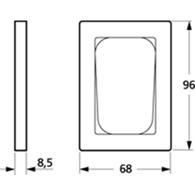 LK Fuga ramme Baseline 68 1½m symmetrisk - hvid