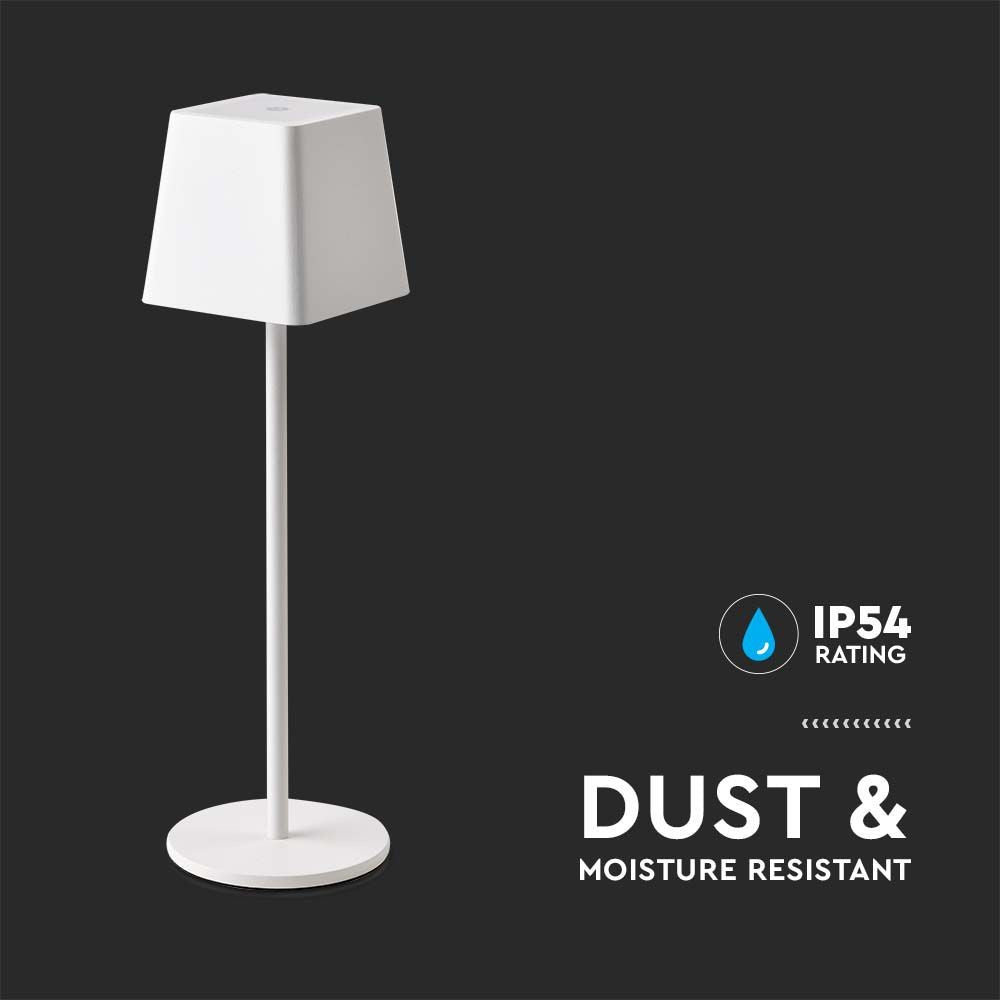 2W LED Bordlampe - 3000K, Hvid, Husdesign
