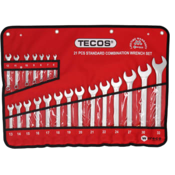 Tecos ringgaffelnøglesæt, 6-32 mm, 21 dele