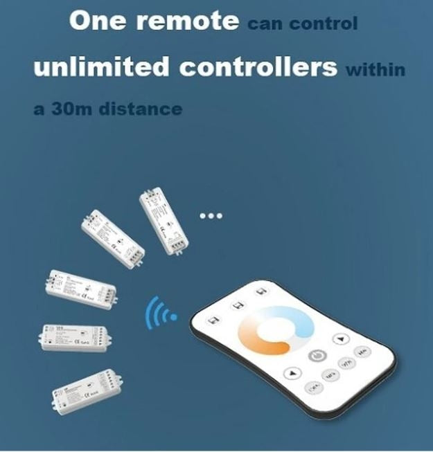 LEDlife rWave touch CCT fjernbetjening - 4 zoner, batteri, inkl. holder