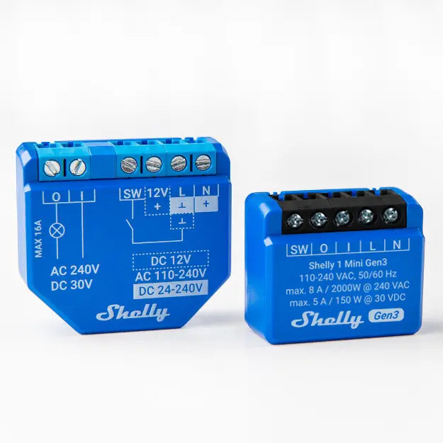 Shelly 1 Mini (GEN 3) - WiFI relæ, potentialfrit