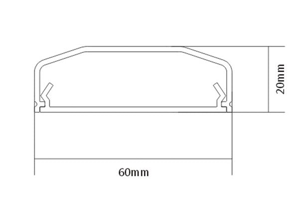 PVC kabelkanal til TV - 60x750mm, Hvid