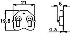 Batteriholder til knapcelle - Ø20mm (CR2032) 1 stk.