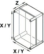 ABS plastkabinet - Grå m. flanger (91x159x62mm)