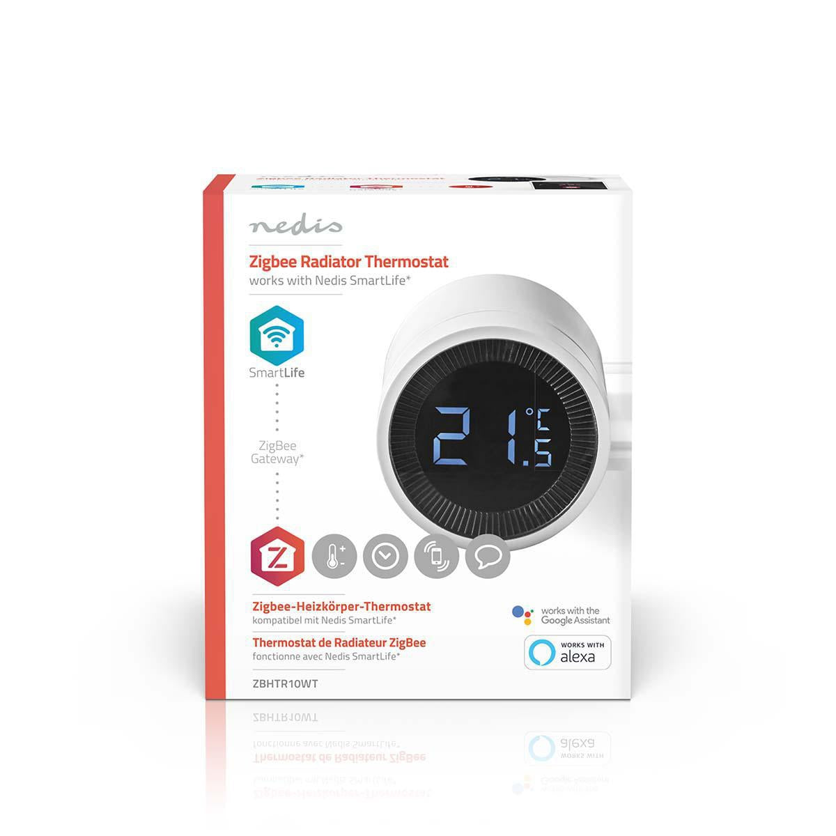 ZigBee Trådløs radiatortermostat - LCD, Hvid