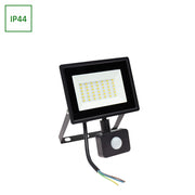 NOCTIS LUX 3 PROJEKTØR 30W 230V IP44 150x190x53mm SORT med PIR-sensor - Kraftfuld sort udendørs projektør med PIR-sensor