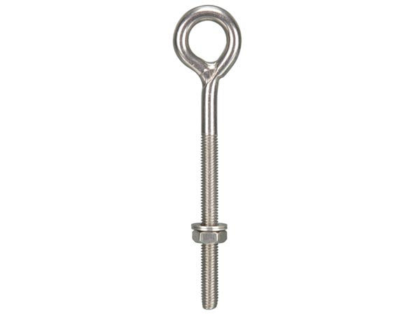 Rustfri stål øjebolt m. møtrik - M8, 130mm (længde)