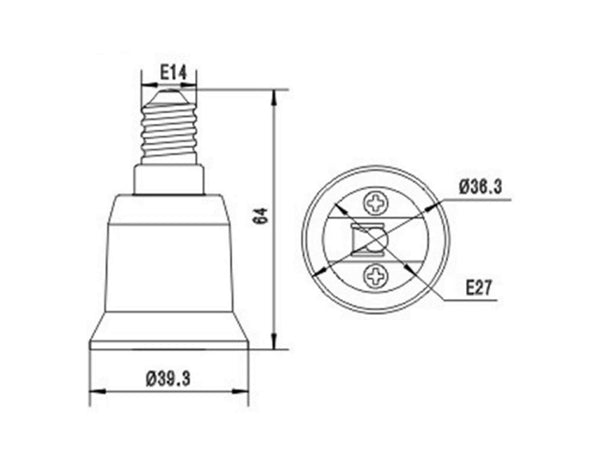 Pæresokkel adapter - E14 til E27