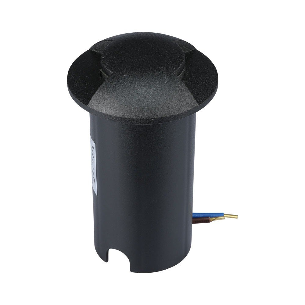 1W LED nedgravningsspot lys (12V) 6500K sort, IP67 - velegnet til udendørs belysning og haver.