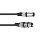 XLR kabel - 3P XLR han til 3P XLR hun, Sort (15m)