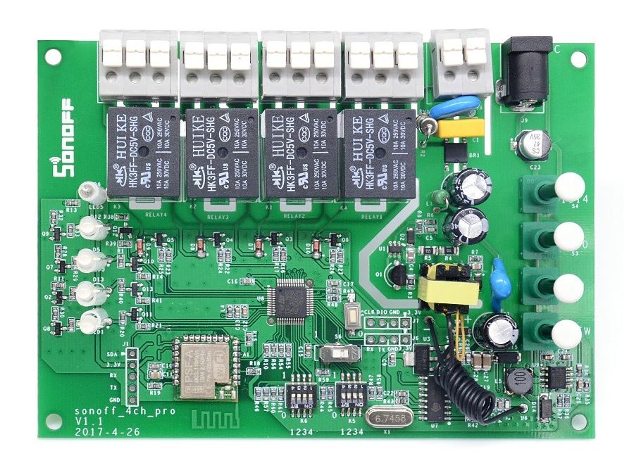 4CH Pro (R3) - Wi-Fi Smart Switch, 4 kanaler (4x10A)