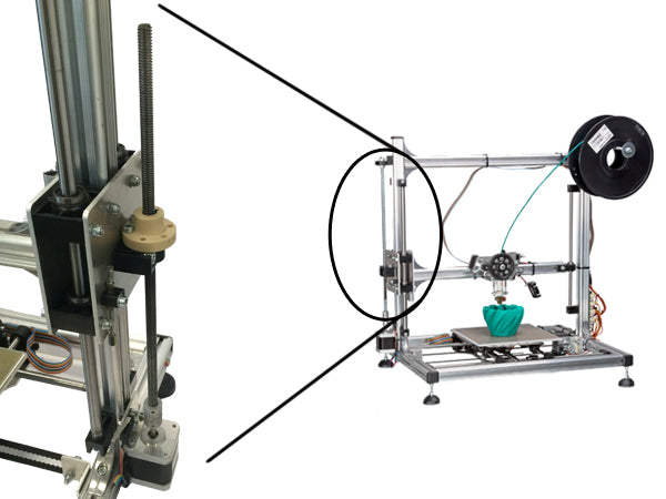 Z-akse opdaterings-gevindstang og kobler til K8200