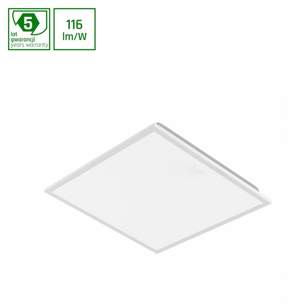 Algine Panel 40W - Neutral Hvid 230V 120° IP40 600x600x32 Hvid, Plan Montering