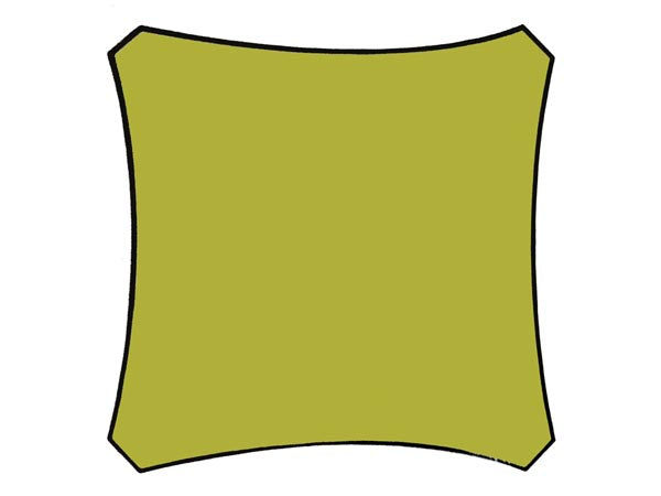 Kvadratisk solsejl - 5 x 5m, LIME GRØN