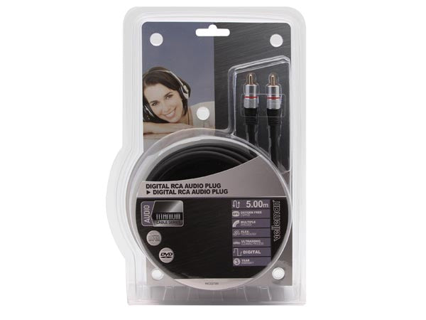 Digital audiokabel - 2 x RCA(Phono) han - Prof. (5m)