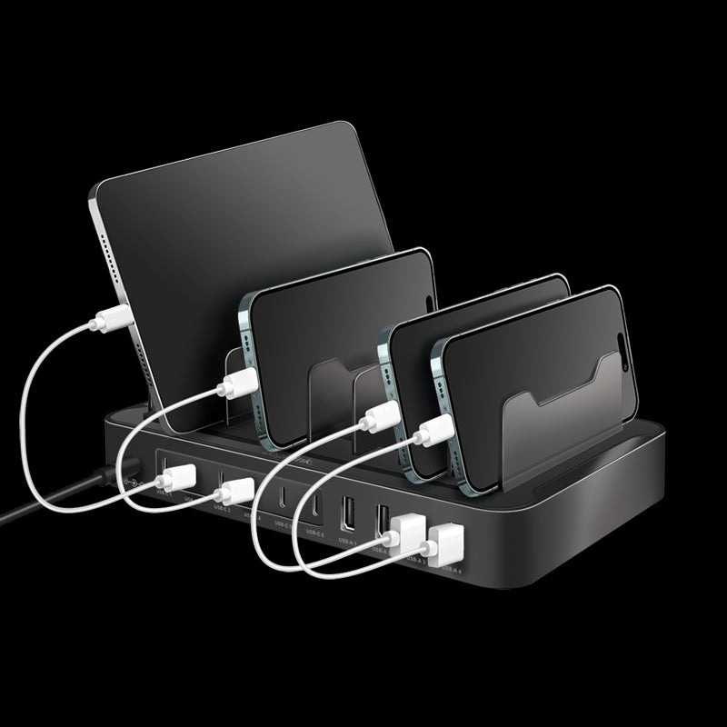 USB-C ladestation - 4xUSB-A, 6xUSB-C, PD+QC, 120W