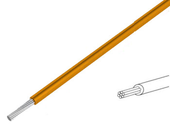 Silikoneledning - 0,5mm² trådet, 180°C Orange (metervare)