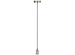 Stofledning m. E27 fatning og baldakin - Bronze (1,4m)