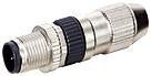 Løst stik M12 han lige 4-polet A-kodet med skæreklemme(IDC) 0,14-0,34mm2. Kabeldiameter 2,9-5,1 mm