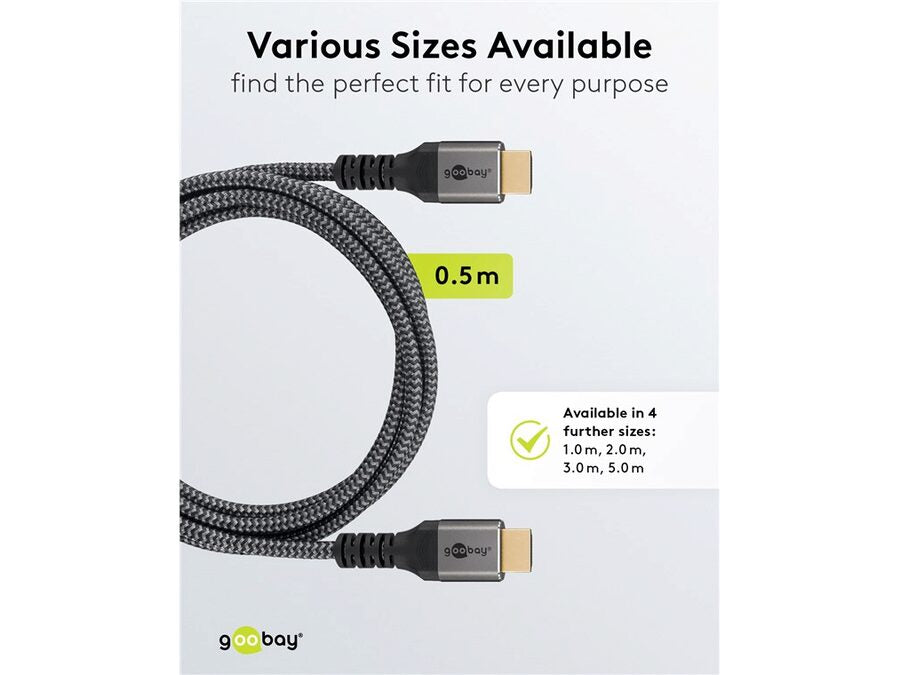 Ultra High Speed HDMI 2.1 Kabel - 8K/60Hz - Grå (1m)