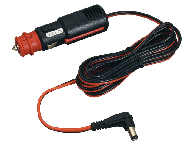 ProCar - 12/24V / 2A sikr. biladapter med 5,5/2,1 DC stik