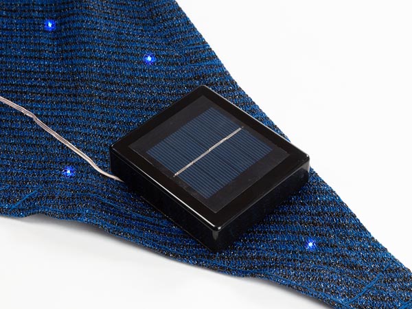 Trekantet solsejl m. LED lys - 3,6 x 3,6 x 3,6m MØRKEBLÅ