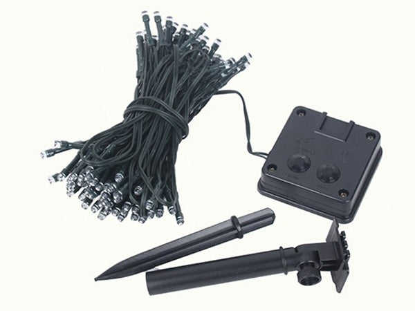 Udendørs solcelle LED lyskæde - 100 Varm Hvide LEDs (12m)