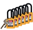 Hængelås safety padlock nylon 38MM gul 6 STK KD