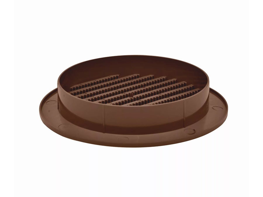Rund ventilationsrist, ABS plast - Ø125mm, Brun