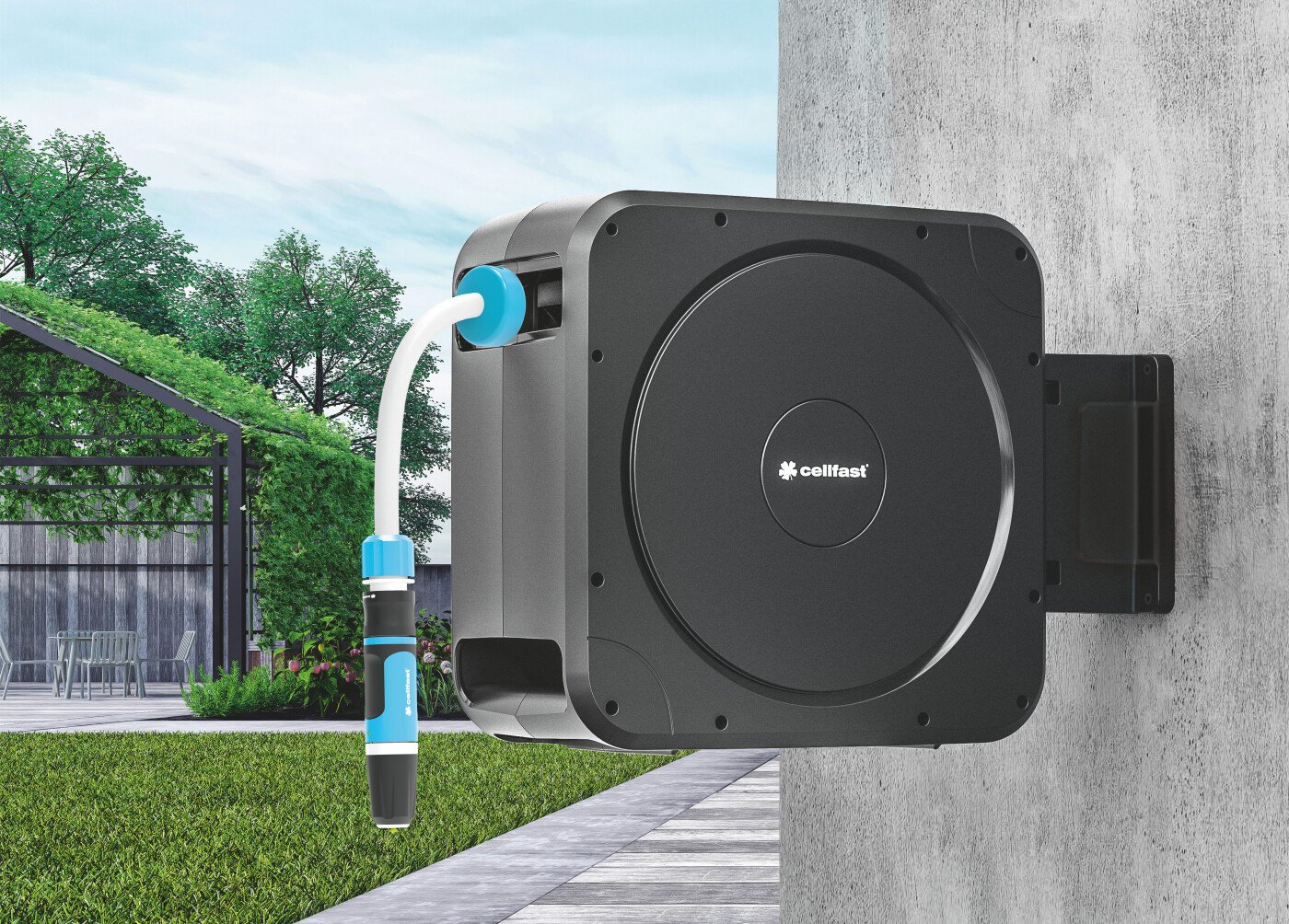 Automatisk Haveslange oprul m. vægbeslag - ERGO™ (20+2m)