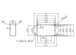 Aluminiumskabinet m. flanger, 114x64x55mm (IP66)