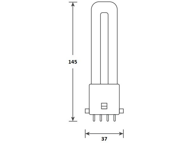 LED PL kompaktrør - 4.5W (9W), 2G7, AC (830)