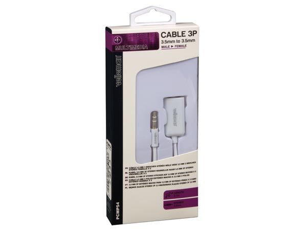 Audiokabel - 3,5mm st.JACK han > 2 x 3,5mm st.JACK hun, Hvid