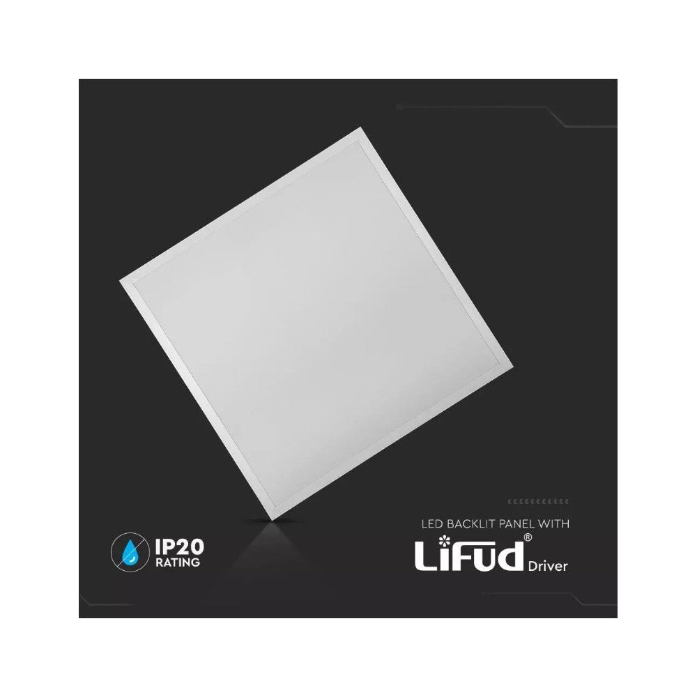 V-Tac 60x60 LED panel med bagbelysning - 40W, hvid kant