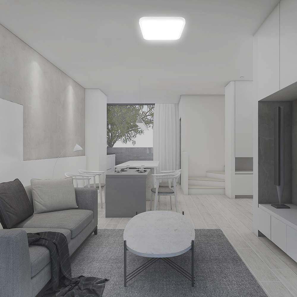 24W LED Dome - Samsung Chip, 4000K, Firkantet, Hvid Ramme, IP44 (inkl. 5 års producentgaranti)