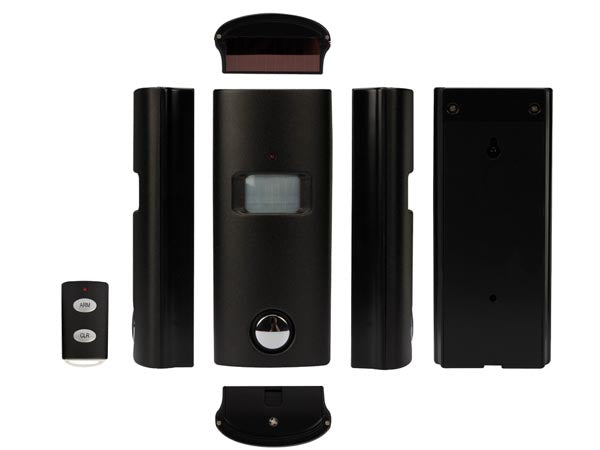 Trådløst PIR alarmsystem m. solcelle og fjernbetjening