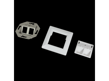 Vægdåse t. kabelkanal - 2 x Keystone snap-in, Hvid