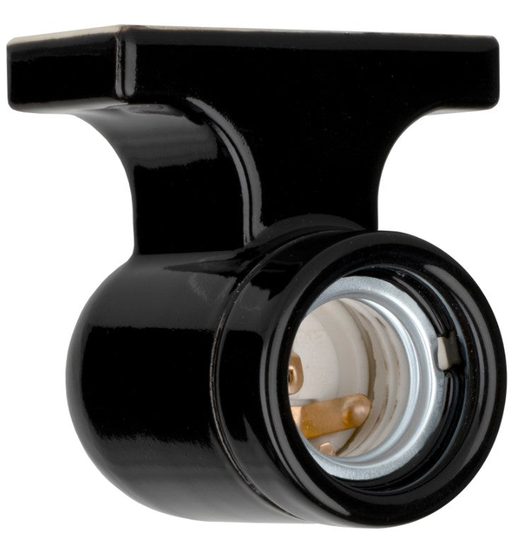 Væglampe armatur, Porcelæn, E27, Sort