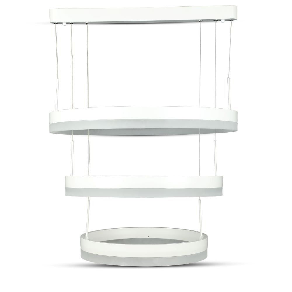 V-Tac 92W lysekrone med 3 ringe - Dæmpbar, Blødt lys, Ø60, Varm hvid