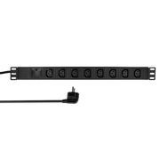 19" El-rackpanel - 8 x C13 (IEC320) hun, Sort (2m)