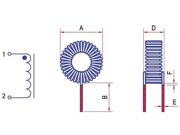 Støjspole - 100µH 0,084ohm 2,5A