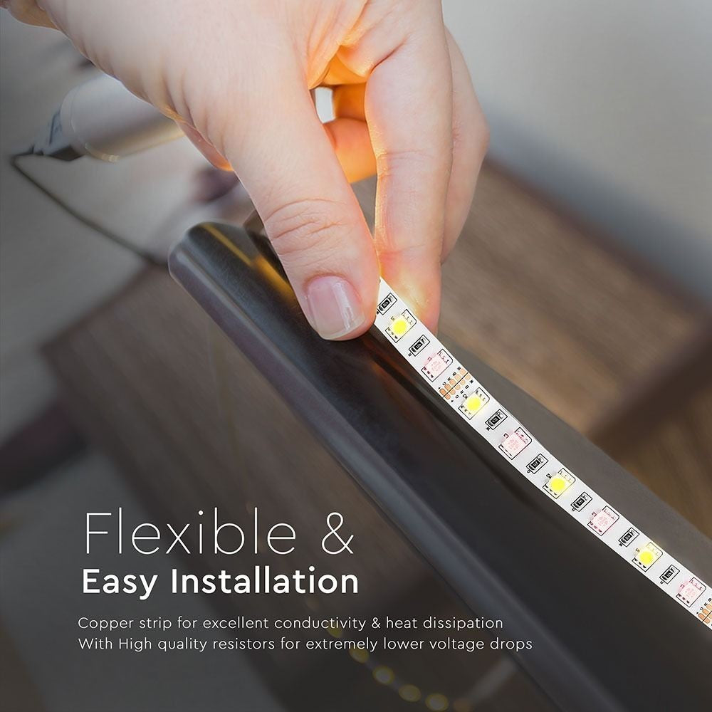 V-Tac 10,8W/m RGB+NW LED-strips - 5m, 60 LED pr. meter, 900lm/m