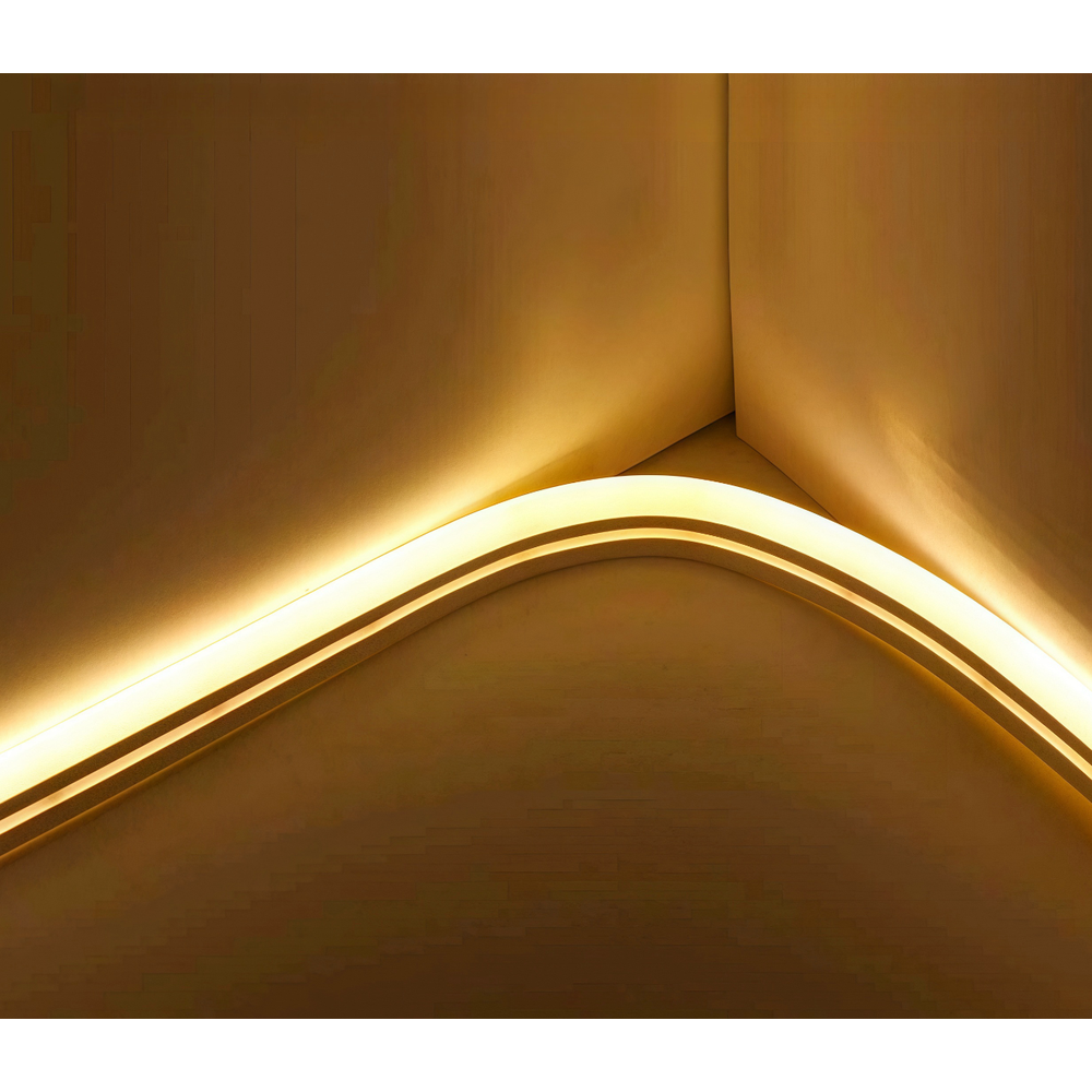 Varm Hvid 8x16 CLIP-ON Neon Flex LED Strip - 8,5W pr. meter, IP67, 24V