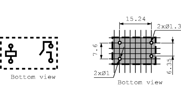 Miniature relæ - 12VDC 5A, 1 x slutte (SPST-NO), 4-ben