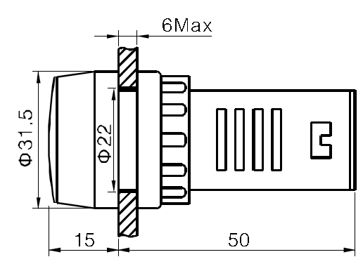 Panel lydgiver - 12Vdc, 80dB, Ø22