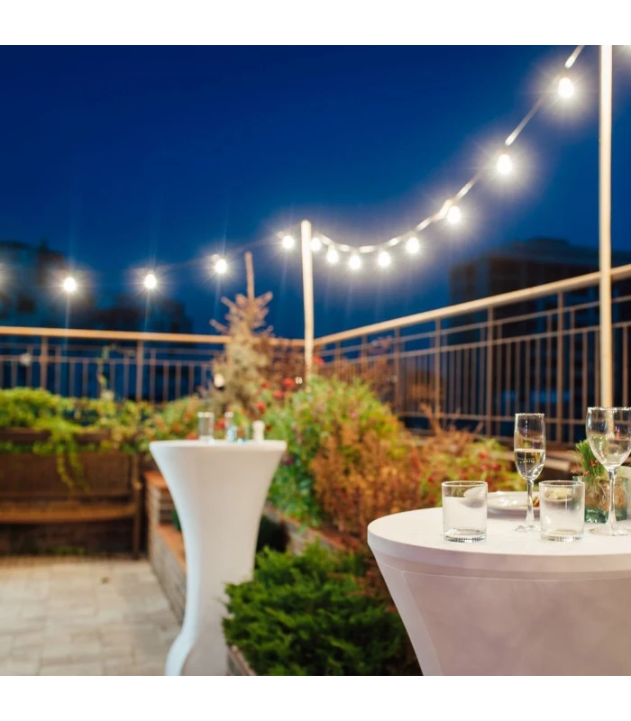 V-Tac LED lyskæde - 10 pærer, 5 meter, IP44, inkl. lyskilde, 5W, 230V, 300lm