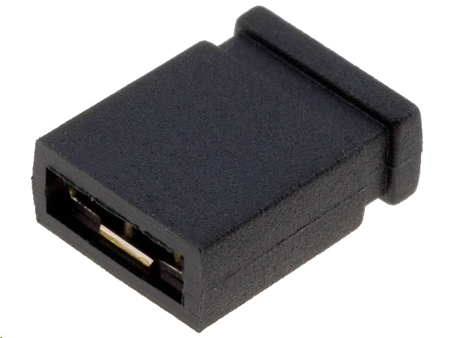 Mini jumper - 2,54mm hulafstand, 1 x 2 lukket, Sort